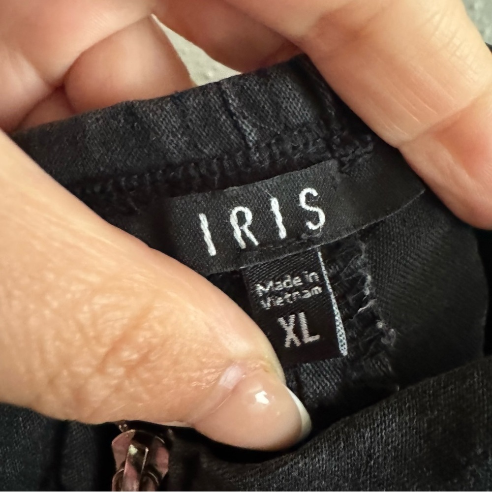 Iris Black Denim Zip Front Mini Dress XL - Picture 6 of 9